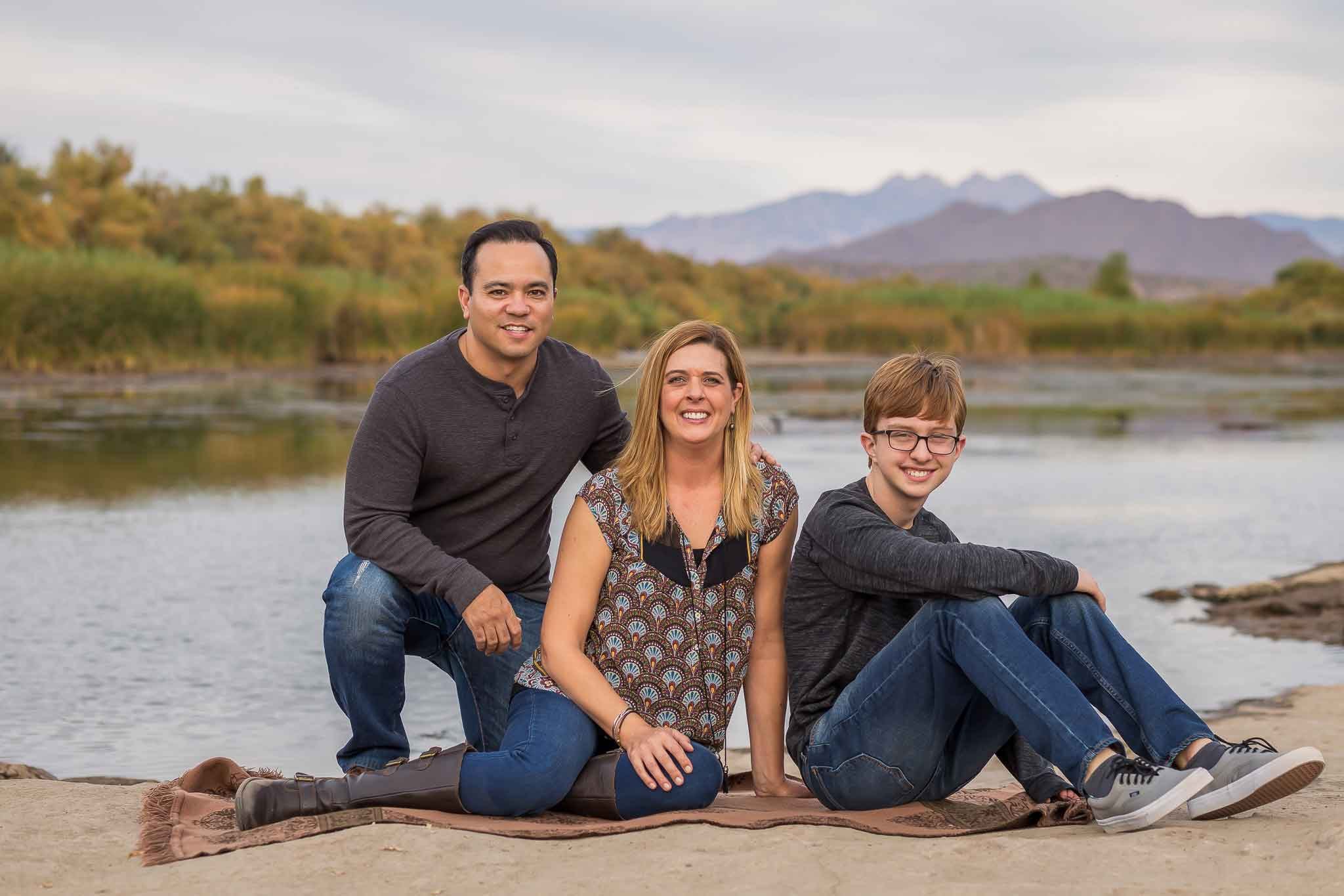 Family portrait outdoors